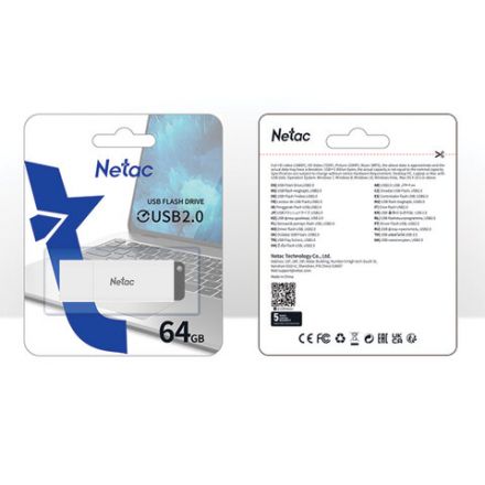 Флеш-диск 64 GB NETAC U185, USB 2.0, белый, NT03U185N-064G-20WH Флеш-диск 64 GB NETAC U185, USB 2.0, белый, NT03U185N-064G-20WH