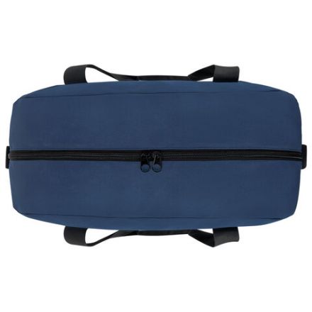 Сумка спортивная HEIKKI BASE (ХЕЙКИ), карман на молнии, черная/темно-синяя, 30x44x17 см, 272622