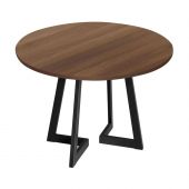 Стол универсальный KD_Стол Энги-6 D100 h 75 ДСП 22 мм орех/черный Стол универсальный KD_Стол Энги-6 D100 h 75 ДСП 22 мм орех/черный