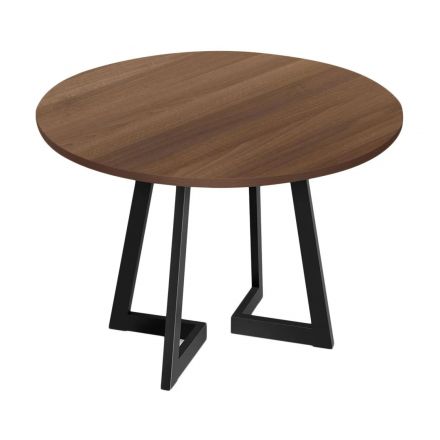 Стол универсальный  KD_Стол Энги-6 D100 h 75 ДСП 22 мм орех/черный