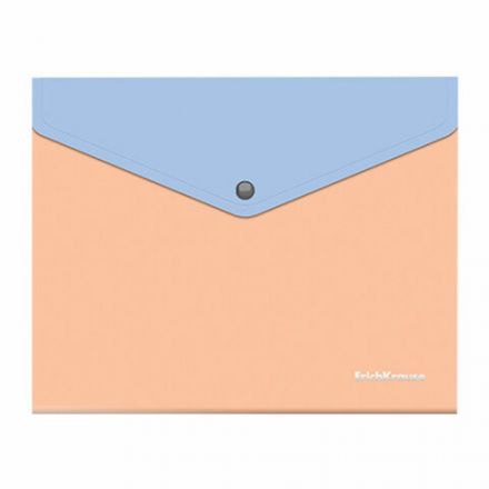 Папка-конверт с кнопкой ERICH KRAUSE "Matt Pastel Bloom", А5+, до 120 л., с карманом, ассорти, 0,18 мм, 61150