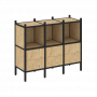 Loft Прямой стеллаж наборный VR.L-07 Тиквуд светлый/Чёрный металл 1278*446*1047