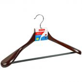 Вешалка-плечики OfficeClean, деревянная, анатомическая, антискользящаяя перекладина, 45см, цвет вишня Вешалка-плечики OfficeClean, деревянная, анатомическая, антискользящаяя перекладина, 45см, цвет вишня