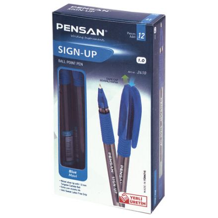 Ручка шариковая масляная с грипом PENSAN "Sign-Up", СИНЯЯ, 1 мм, линия письма 0,8 мм, 2410/12 Ручка шариковая масляная с грипом PENSAN "Sign-Up", СИНЯЯ, 1 мм, линия письма 0,8 мм, 2410/12