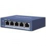 Коммутатор Hikvision DS-3E0505P-E/M, неуправляемый 4 RJ45