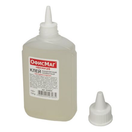 Клей канцелярский силикатный ОФИСМАГ (для бумаги, картона) 110 г, 224600 Клей канцелярский силикатный ОФИСМАГ (для бумаги, картона) 110 г, 224600