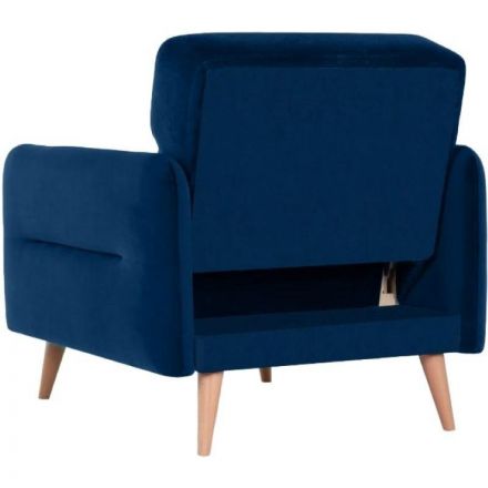 Кресло Finsoffa HYGGE Relax 1, раскл. тк. велюр Formula 788 т.синий