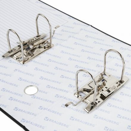 Папка-регистратор BRAUBERG с двумя арочными механизмами (до 800 листов), покрытие ПВХ, 125 мм, черная, 226053