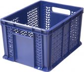 Ящик 400х300х230 дно сплошное, стенки перфорированные, с ручками  синий