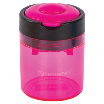 Точилка BRAUBERG "Office Round", 2 отверстия для чернографитных карандашей (в том числе утолщенных), с контейнером, ассорти, 228446 Точилка BRAUBERG "Office Round", 2 отверстия для чернографитных карандашей (в том числе утолщенных), с контейнером, ассорти, 228446