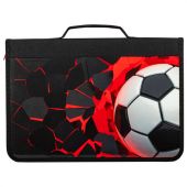 Папка на молнии BRAUBERG А4 с ручкой, с органайзером, 1 отделение, "Black football", 270992 Папка на молнии BRAUBERG А4 с ручкой, с органайзером, 1 отделение, "Black football", 270992