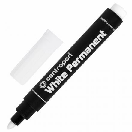 Маркер перманентный БЕЛЫЙ CENTROPEN, круглый наконечник, 2,5 мм, 8586, 5 8586 0100 Маркер перманентный БЕЛЫЙ CENTROPEN, круглый наконечник, 2,5 мм, 8586, 5 8586 0100