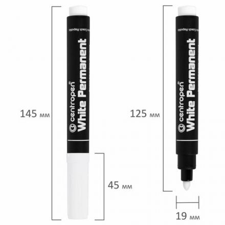 Маркер перманентный БЕЛЫЙ CENTROPEN, круглый наконечник, 2,5 мм, 8586, 5 8586 0100 Маркер перманентный БЕЛЫЙ CENTROPEN, круглый наконечник, 2,5 мм, 8586, 5 8586 0100