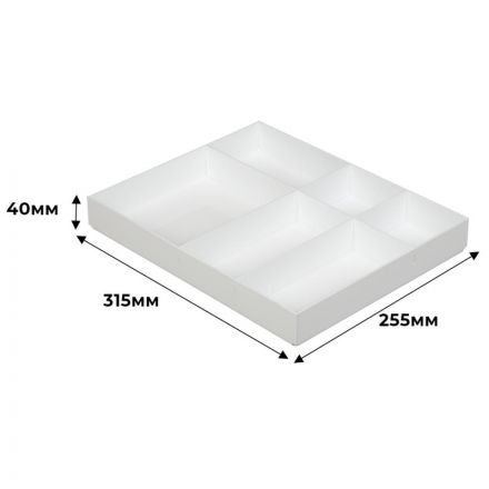 Лоток вложение в бокс или ящик стола 6 отделений белый