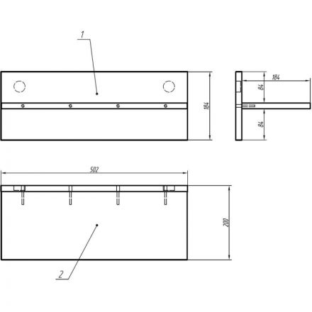 Полка Мебель для дома IN  навесная Homeoffice 502x200x184 Дуб натуральный
