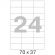 Этикетки самоклеящиеся Promega label (Комус) 70х37 мм 24 штуки на листе белые (25 листов в упаковке)