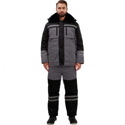 Костюм рабочий зимний муж з03-КПК сер/черн (р.52-54) 194-200 Костюм рабочий зимний муж з03-КПК сер/черн (р.52-54) 194-200