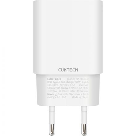 Зарядное устройство Cuktech/ZMI (Mi) HA716C Type-C 20Вт QC+PD 3A, белый Зарядное устройство Cuktech/ZMI (Mi) HA716C Type-C 20Вт QC+PD 3A, белый