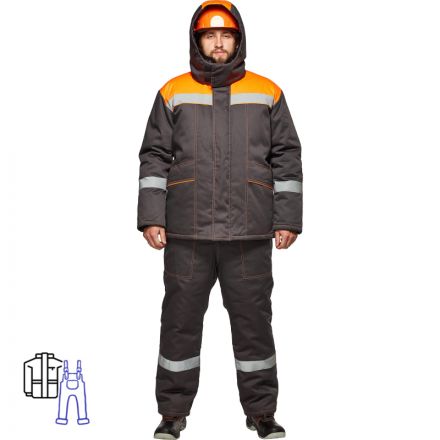 Костюм рабочий зимний муж з45-КПК сер/оранж (р.60-62) 194-200 Костюм рабочий зимний муж з45-КПК сер/оранж (р.60-62) 194-200