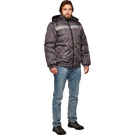 Куртка рабочая зимняя муж бомбер серая (р.60-62)170-176 Куртка рабочая зимняя муж бомбер серая (р.60-62)170-176