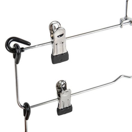 Вешалка-плечики качели, 4 секции, металлическая, с клипсами для юбок и брюк, BRABIX, 607472 Вешалка-плечики качели, 4 секции, металлическая, с клипсами для юбок и брюк, BRABIX, 607472