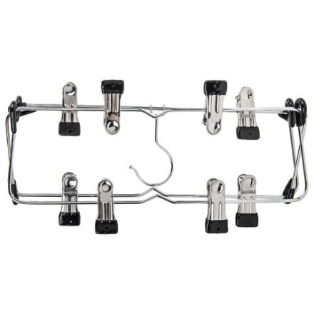 Вешалка-плечики качели, 4 секции, металлическая, с клипсами для юбок и брюк, BRABIX, 607472 Вешалка-плечики качели, 4 секции, металлическая, с клипсами для юбок и брюк, BRABIX, 607472