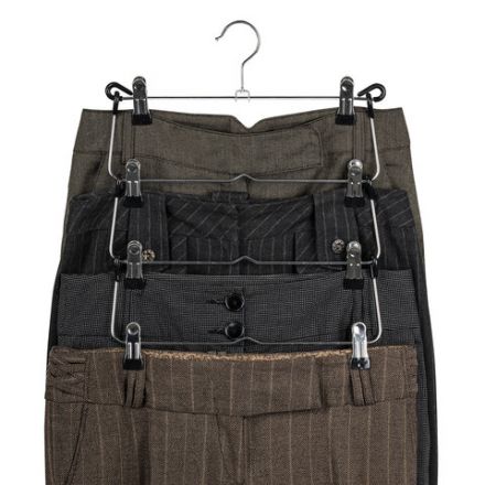 Вешалка-плечики качели, 4 секции, металлическая, с клипсами для юбок и брюк, BRABIX, 607472 Вешалка-плечики качели, 4 секции, металлическая, с клипсами для юбок и брюк, BRABIX, 607472