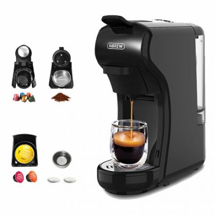 Кофемашина капсульная 4 в 1 NESPRESSO/DOLCEGUSTO/чалды/молотый HIBREW H1A, 1450 Вт, объем 0,7 л, черная Кофемашина капсульная 4 в 1 NESPRESSO/DOLCEGUSTO/чалды/молотый HIBREW H1A, 1450 Вт, объем 0,7 л, черная