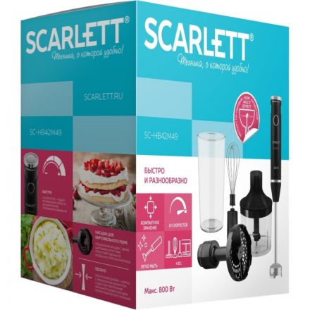 Блендер SCARLETT SC-HB42M49, 800Вт, черный