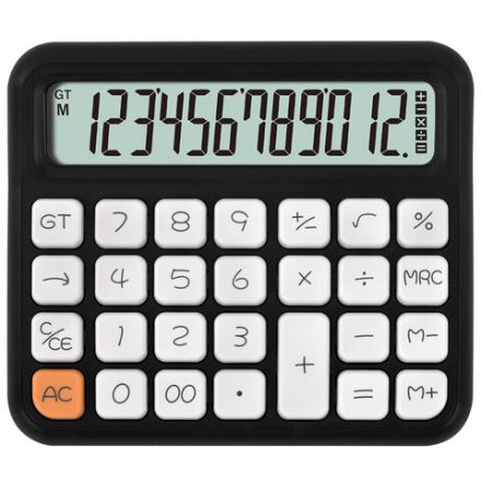 Калькулятор настольный BRAUBERG KW-1000-BK (152x132 мм), 3D-кнопки, 12 разрядов, черный, 272956 Калькулятор настольный BRAUBERG KW-1000-BK (152x132 мм), 3D-кнопки, 12 разрядов, черный, 272956