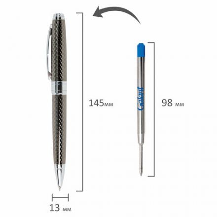 Ручка подарочная шариковая GALANT "Gotter", корпус оружейный металл, детали серебро, узел 0,7 мм, линия письма 0,5 мм, синяя, 144176 Ручка подарочная шариковая GALANT "Gotter", корпус оружейный металл, детали серебро, узел 0,7 мм, линия письма 0,5 мм, синяя, 144176