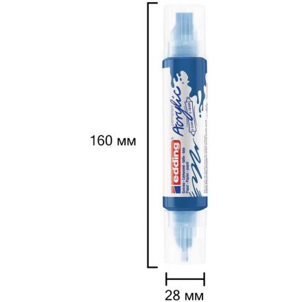 Маркер акриловый двусторон.3D Edding5400/903.Голубая шагаль/Gentian blue