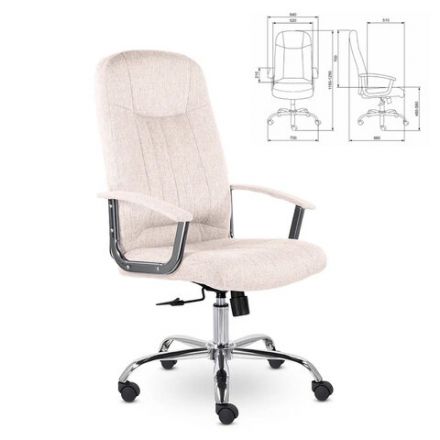 Кресло офисное "Бостон", CH-277, хром, ткань, бежевый (M-11) Кресло офисное "Бостон", CH-277, хром, ткань, бежевый (M-11)