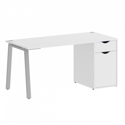 Home Office Стол письменный VR.SP-3-158.1.A Белый бриллиант/Серый металл 1580*720*750 Home Office Стол письменный VR.SP-3-158.1.A Белый бриллиант/Серый металл 1580*720*750