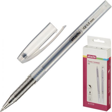 Ручка гелевая Attache Ice черная (толщина линии 0.5 мм) Ручка гелевая Attache Ice черная (толщина линии 0.5 мм)