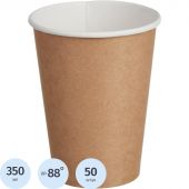 Стакан одноразовый бум. 1-сл d-90мм 350мл, крафт, Комус 50шт/уп Стакан одноразовый бум. 1-сл d-90мм 350мл, крафт, Комус 50шт/уп