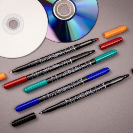 Маркер двусторонний для CD/DVD/BD ЧЕРНЫЙ CENTROPEN, 0,6 мм/2,5 мм, 3616, 636160112