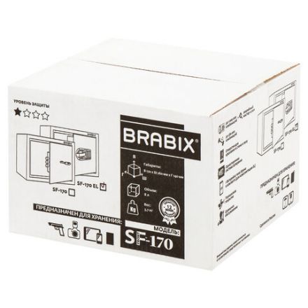 Сейф мебельный BRABIX "SF-170EL", 170х260х230 мм, электронный замок, черный, 291143, S103BR210614 Сейф мебельный BRABIX "SF-170EL", 170х260х230 мм, электронный замок, черный, 291143, S103BR210614