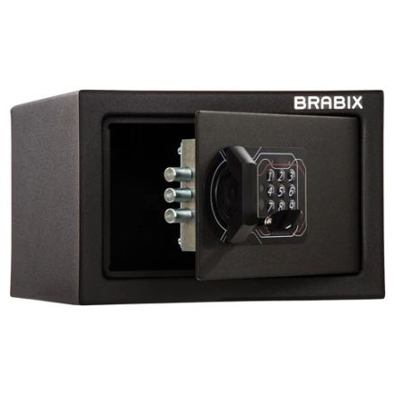 Сейф мебельный BRABIX "SF-170EL", 170х260х230 мм, электронный замок, черный, 291143, S103BR210614 Сейф мебельный BRABIX "SF-170EL", 170х260х230 мм, электронный замок, черный, 291143, S103BR210614