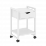 Loft Тумба на колесных опорах с ящиком и полкой VR.L-T1.K Белый бриллиант/Белый металл 500*460*767 Loft Тумба на колесных опорах с ящиком и полкой VR.L-T1.K Белый бриллиант/Белый металл 500*460*767