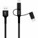 Кабель PERO, DC-06, 2.4А, 2м, Lightning/micro USB/Type-C, черный