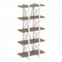 Loft Стеллаж на регулируемых опорах-5 полок VR.L-MST.O-5.4V Тиквуд тёмный/Белый металл 800*400*1650