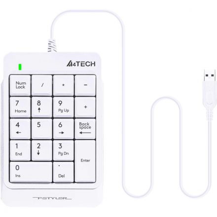 Клавиатура A4Tech Fstyler FK13P цифровой блок USB slim д/ноут (FK13P WHITE)