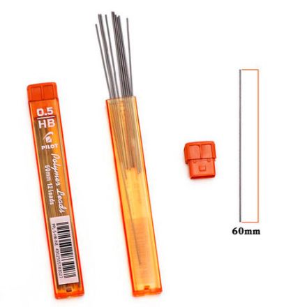 Грифели запасные 0,5 мм, HB, PILOT, КОМПЛЕКТ 12 штук, Polymer Leads, PPL-5 Грифели запасные 0,5 мм, HB, PILOT, КОМПЛЕКТ 12 штук, Polymer Leads, PPL-5