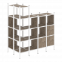 Loft Угловой внешний стеллаж наборный VR.L-57 Тиквуд тёмный/Белый металл 862*1694*1869