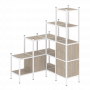 Loft Угловой внутренний стеллаж наборный VR.L-40 Дуб аттик/Белый металл 1278*1278*1869