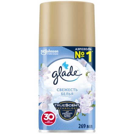 Сменный баллон 269 мл, GLADE "Свежесть белья" для автоматических освежителей, 864976 Сменный баллон 269 мл, GLADE "Свежесть белья" для автоматических освежителей, 864976