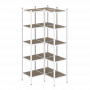 Loft Угловой внутренний стеллаж наборный VR.L-32 Тиквуд тёмный/Белый металл 862*862*1869