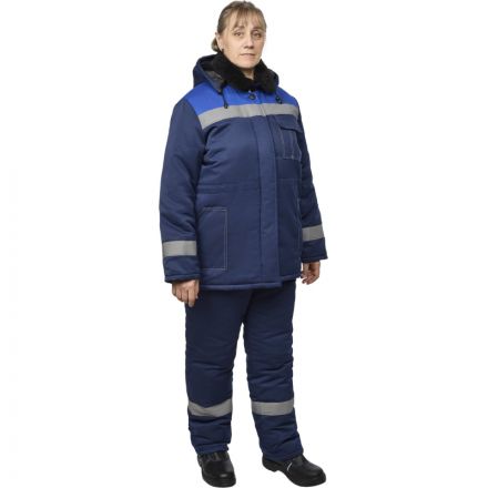 Куртка рабочая зимняя жен з32-КУ син/вас смес 60-62/170-176(Арсенал-СП)