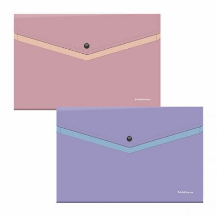 Папка-конверт с кнопкой ERICH KRAUSE "Soft Manga", А4, до 120 л., с карманом, ассорти, 0,18 мм, 61151